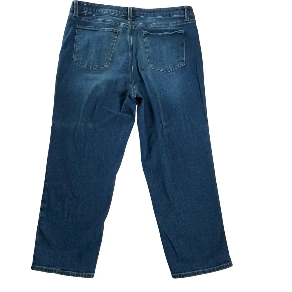 Talbots Straight Leg Crop Jeans Blue Denim Stretch Mid Rise Womens 16